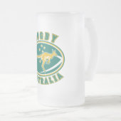 Rugbyaustralien-Känguru Wallabyaustralier Mattglas Bierglas (VorderseiteRechts)