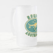 Rugbyaustralien-Känguru Wallabyaustralier Mattglas Bierglas (Vorderseite Links)