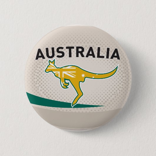 Rugbyball-Australien-Känguru Wallaby Button (Vorderseite)
