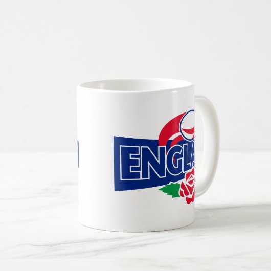 Rugbyball-England-Englisch-Rose Kaffeetasse (VorderseiteRechts)