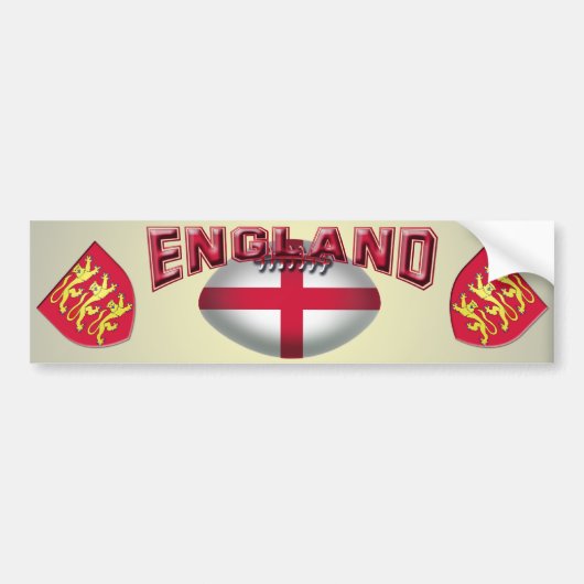 Rugbyball-Flagge von England Autoaufkleber (Vorne)