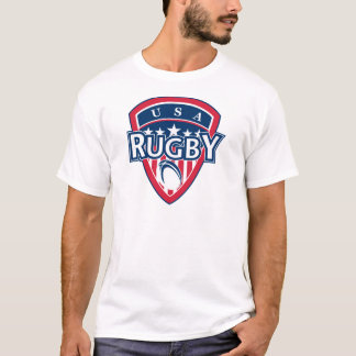 Rugbyball-Schild-USA-Flaggen-US Flagge T-Shirt