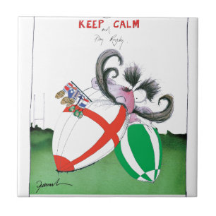 Rugbyballs Englands V Irland - von tony Fernande Fliese