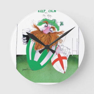 Rugbyballs Irlands V England tony fernandes Runde Wanduhr