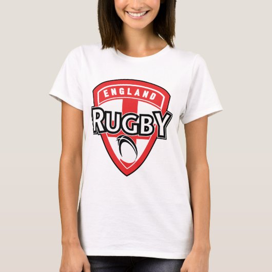 Rugbyballschild-England-Querflagge T-Shirt (Vorderseite)