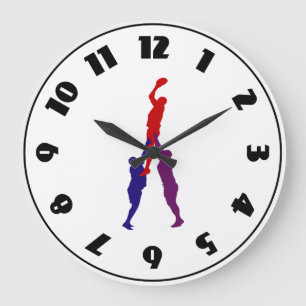 Rugbylineout-Uhr Große Wanduhr