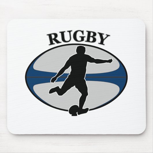 Rugbyspieler, der Ball tritt Mousepad (Vorne)