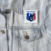 Rugbyspielerfranzosefrankreich-Flaggenschild Button (Beispiel)