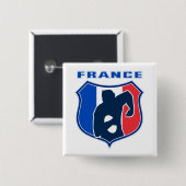Rugbyspielerfranzosefrankreich-Flaggenschild Button (Vorne & Hinten)