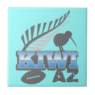 Rugbyvogel der KIWI AZ und silberner Farn Fliese