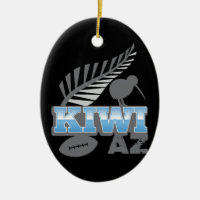 Rugbyvogel und silberner Farn Neuseeland der KIWI
