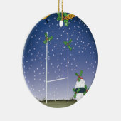 Rugbyweihnachten Keramik Ornament (Rechts)