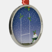 Rugbyweihnachten Silbernes Ornament (Rechts)