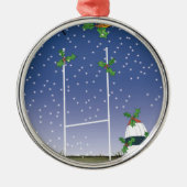 Rugbyweihnachten Silbernes Ornament (Vorne)