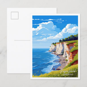 Rugen Island Deutschland Reisen Vintage Illustrati Postkarte