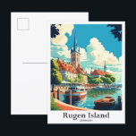 Rugen Island Deutschland Vintage Travel Illustrati Postkarte<br><div class="desc">Rugen Island Deutschland Art Vintage Reise Portrait Malerei Illustration</div>