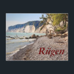 Rügen Postkarte<br><div class="desc">A photograph of the chalk cliffs on Jasmund National Park on Ruegen,  Mecklenburg Vorpommern,  Germany is featured on this postcard.

The size of the card is 13.9 cm x 10.6 cm and it is printed on ultra-heavy 325 gsm card stock with gloss finish.</div>