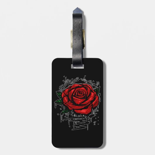 Rugge Rose  Gepäckanhänger (Rückseite vertikal)