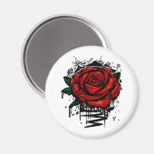 Rugge Rose Magnet (Vorderseite/Rückseite)