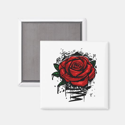 Rugge Rose Magnet (Vorderseite/Rückseite)