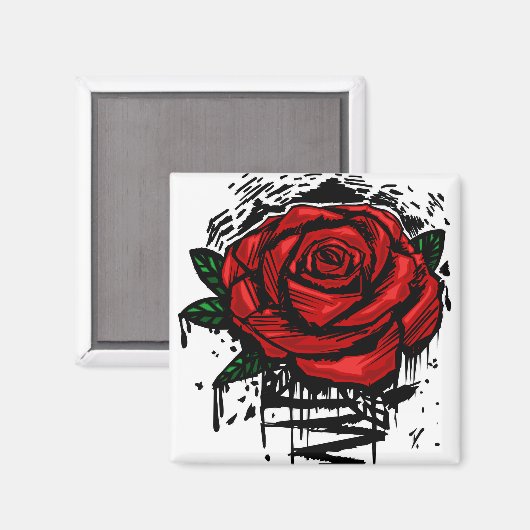 Rugge Rose Magnet (Vorderseite/Rückseite)