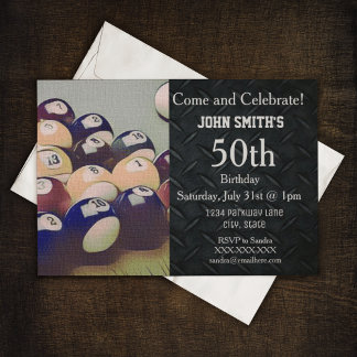 Rugged Adult Billiards Männer Einladungen zum Gebu