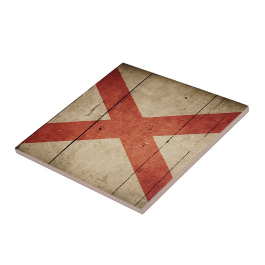 Rugged Alabama Flag Fliese (Seite)