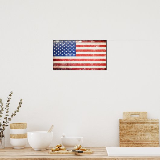 Rugged American Flag Poster (Küche)