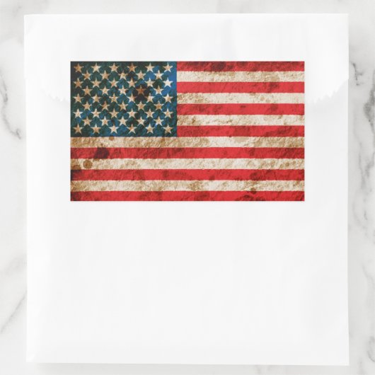 Rugged American Flag Rechteckiger Aufkleber (Tasche)