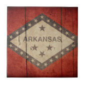 Rugged Arkansas Flag Fliese (Vorderseite)