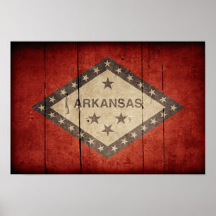 Rugged Arkansas Flag Poster