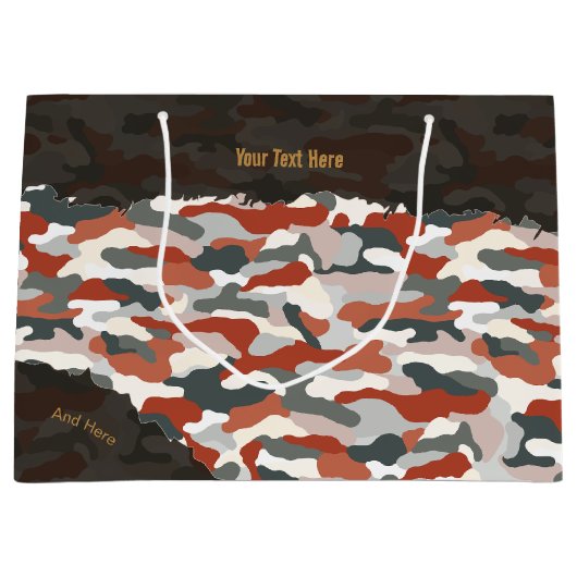 Rugged Autumn Camouflage Personalisiert Große Geschenktüte (Vorderseite)