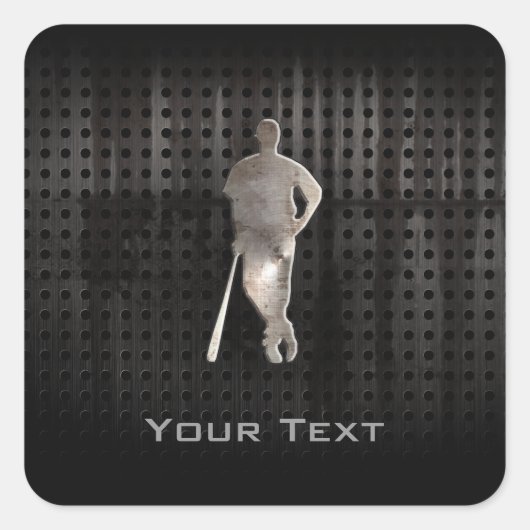 Rugged Baseball Quadratischer Aufkleber (Vorderseite)