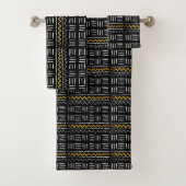 Rugged Black African Pattern with Yellow Badhandtuch Set (Insitu)