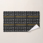 Rugged Black African Pattern with Yellow Badhandtuch Set (Handtuch)