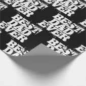 Rugged Black Best Vater je Typografie Geschenkpapier (Ecke)