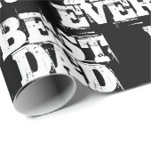 Rugged Black Best Vater je Typografie Geschenkpapier (Rolleneckpunkt)