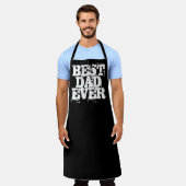 Rugged Black Best Vater je Typografie Schürze (Getragen)