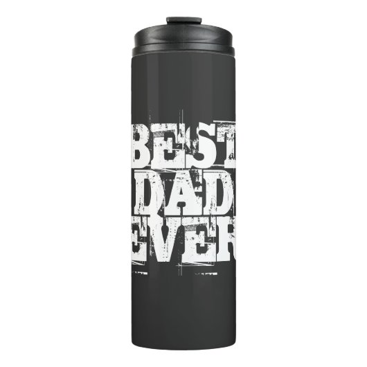 Rugged Black Best Vater je Typografie Thermosbecher (Vorderseite)