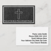 Rugged Black Denim Cross Kontur Church Pastor Visitenkarte (Vorne/Hinten)
