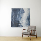 Rugged Blue Ink Mountain Tapestry Wandteppich (Beispiel (Horizontal))