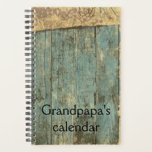 Rugged Blue Planks Grandpas Kalenderplaner Planer