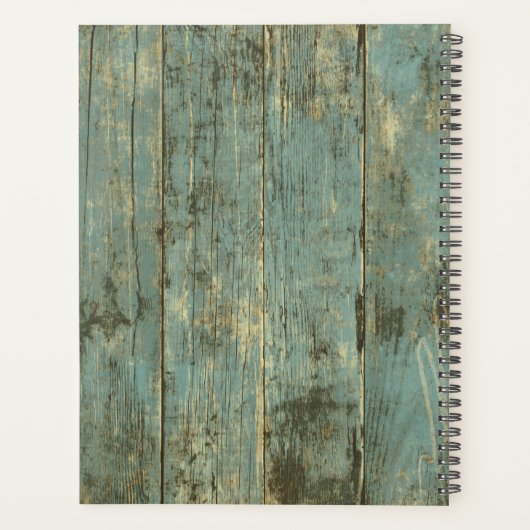 Rugged Blue Planks Planner Notebook Planer (Rückseite)
