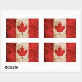 Rugged Canadian Flag Rechteckiger Aufkleber (Blatt)