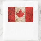 Rugged Canadian Flag Rechteckiger Aufkleber (Tasche)