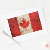 Rugged Canadian Flag Rechteckiger Aufkleber (Umschlag)
