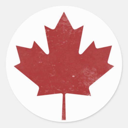 Rugged Canadian Maple Leaf Runder Aufkleber (Vorderseite)