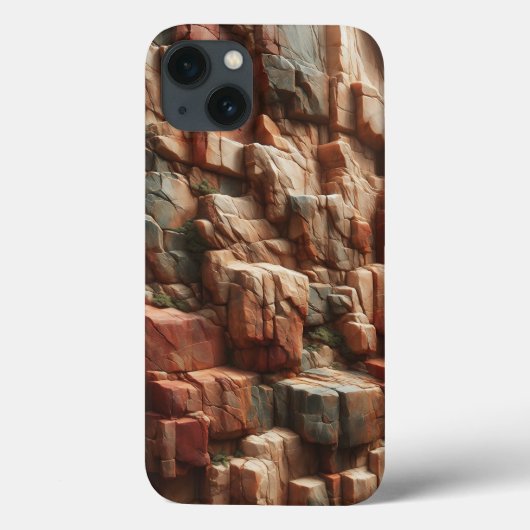 Rugged Canyon Rock Texture Phone Case - Earthy Red (Rückseite)