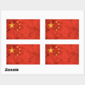 Rugged Chinesische Flagge Rechteckiger Aufkleber (Blatt)