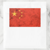 Rugged Chinesische Flagge Rechteckiger Aufkleber (Tasche)